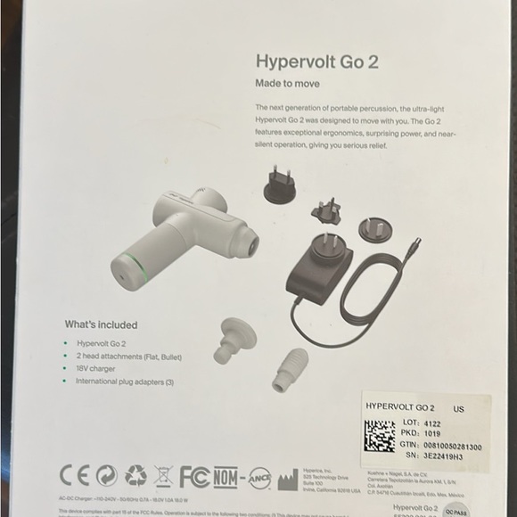 Hyperice Hypervolt Go 2 Massage Device - White - Picture 3 of 4